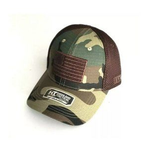 Highland Tactical American Flag Tactical Soft Mesh Flex Fitted Hat Camo OSFM